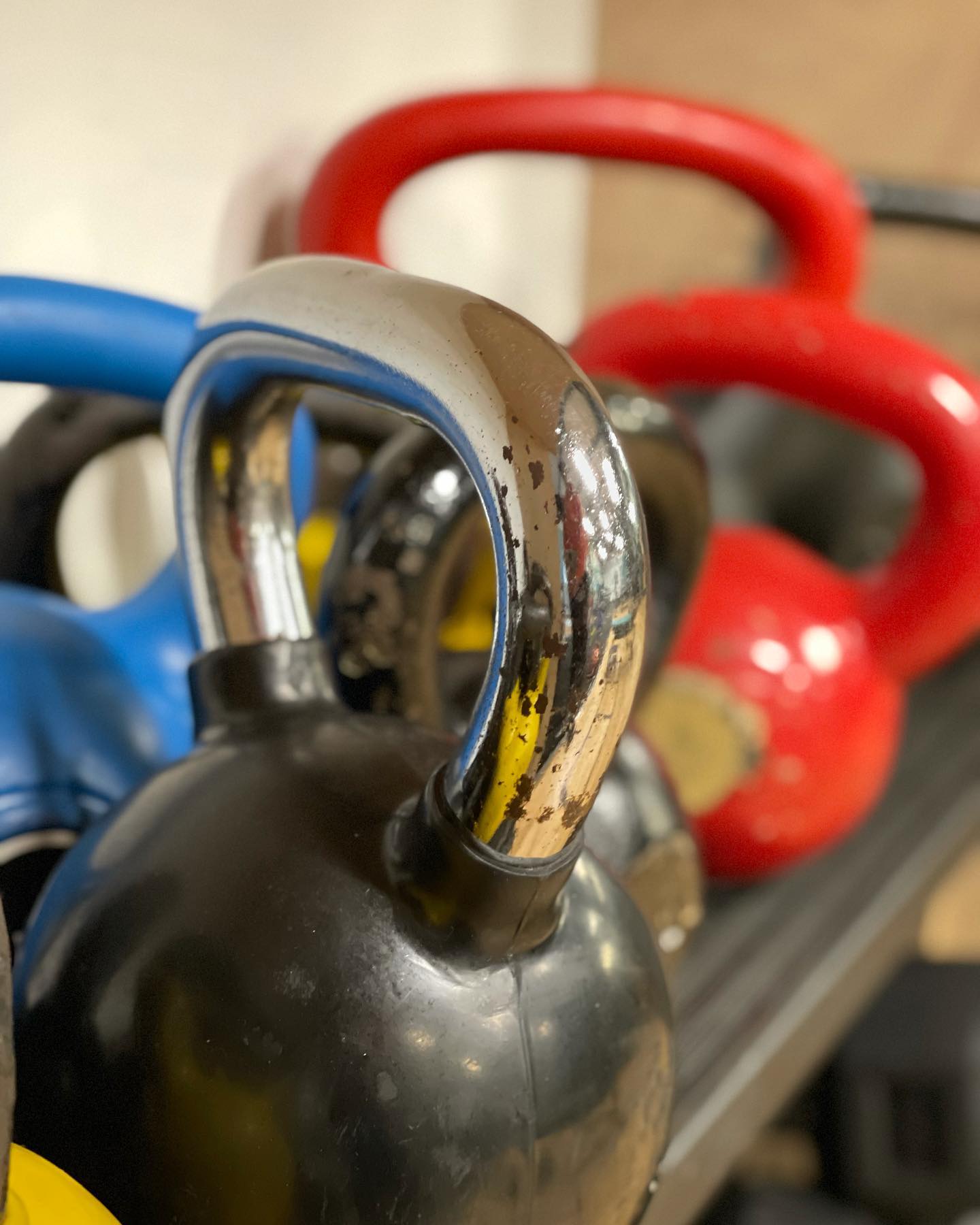 Close up on kettle bells